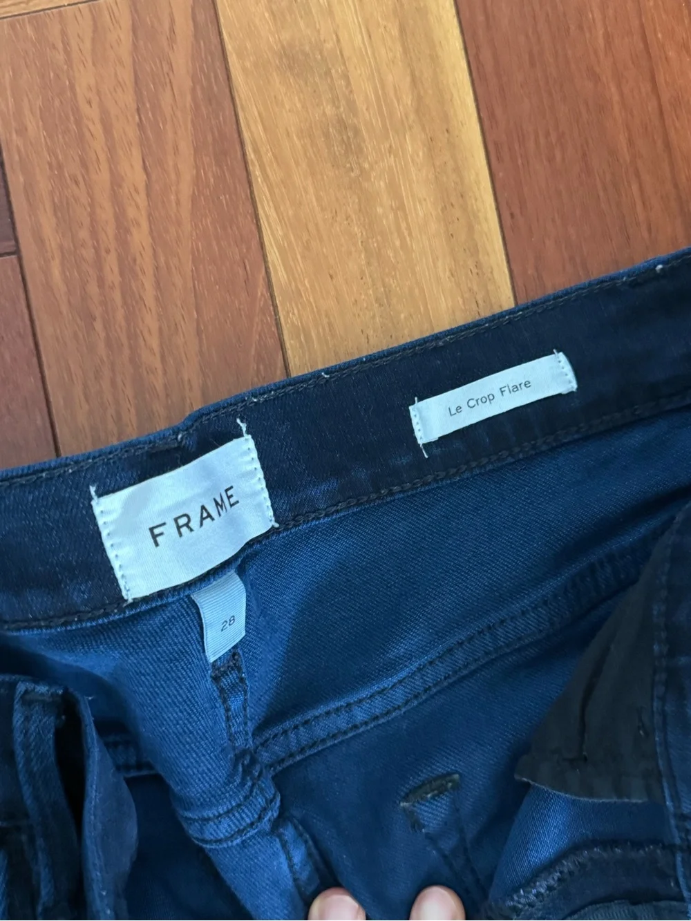 Frame Denim Deep Indigo Le Crop Flare Jeans